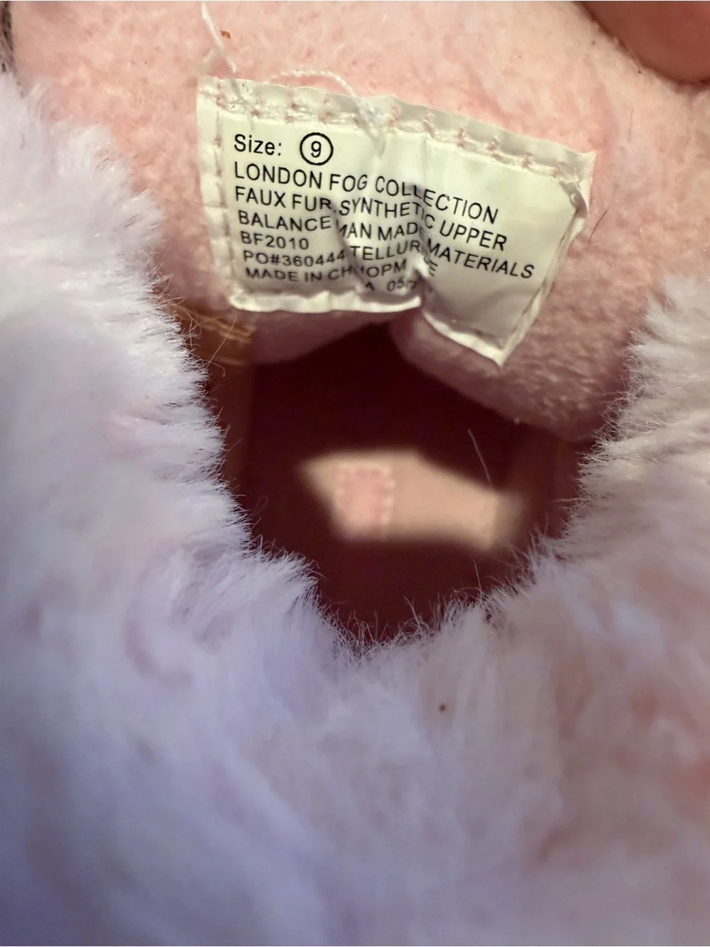 London Fog Kids Pink Glitter Faux Fur Rain & Snow Boots